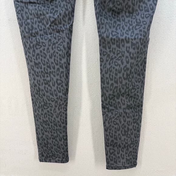 Democracy Jeans Women's 8 Black Grey Leopard Moto Skinny Cheetah Slim Preppy - Picture 6 of 14